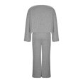thumbnail image 5 of Enjoytime Two Piece Sets for Women Solid Color Crewneck Long Sleeve Tops with Pants Loungewear Matching Comfy Casual Outfits, 5 of 6