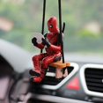 thumbnail image 3 of Colgante de espejo retrovisor de coche de Deadpool de dibujos animados "Lee un libro" "Chúpalo" Accesorios interiores del colgante del coche Mini modelo Juguetes Figuras de acción, 3 of 5