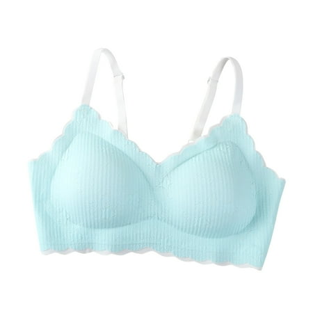 Leakproof Ladies Underwear Women s Front Side Buckle Lace Edge Without Steel Ring Movement Seamless Gathering Adjustment Yoga Sleep Large Bra Sexy Underwear for Women(Size:M)