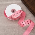 thumbnail image 1 of Nvzi Cinta rosa palo con lunares, 2,5 cm x 23,3 metros de largo, ideal para envolver regalos, hacer lazos, coser cintas, como cinta decorativa o para manualidades de San Valentín. 1 unidad., 1 of 5
