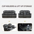 thumbnail image 4 of Bonded Leather Living Room Furniture Set Reclining Sofa Set Loveseat Furniture Sets in Living Room Sofa Recliners (Sofa+Loveseat, Black), 4 of 13