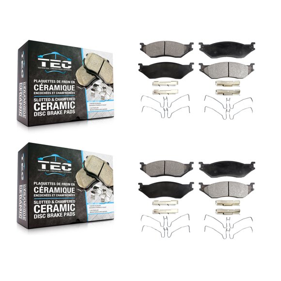 TEC Front Rear Ceramic Brake Pad Kit for Car Ford F-450 Super Duty F-550 International TerraStar IC Corporation LCF CF500 CF600 AE School Bus E-550 AC Commercial F-53 Motorhome Chassis F-59 KTC-100622