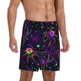 thumbnail image 2 of Naloa Multi-colored Spiders Men's Short Pajama Pants, Lounge Comfort Shorts with Elasticized Waistband and Side Pockets - XX-Large, 2 of 9