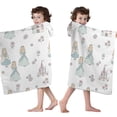 thumbnail image 4 of Princess Castle Flower Pattern Hooded Bath Towel，50"x30" for Ages 3 To 12 Kids, Quick Dry Lightweight Soft Microfiber Hood Beach Towel Cover Up for Kids, 4 of 7