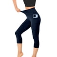 thumbnail image 2 of High Waisted Leggings for Women with Pockets Soft Active Tummy Control Pants for Yoga Running Daily Wear Gym Clothes Navy S, 2 of 7