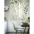 thumbnail image 4 of Green Eucalyptus Sheer Curtains 63 Inch Length 2 Panels Set for Living Room/Bedroom, Country Nature Leaf Succulent Plant Curtain Sheers Drapes Rod Pocket Curtains Window Treatment Set 52''x63''x2, 4 of 7