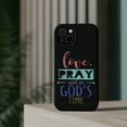 thumbnail image 4 of DistinctInk Tough Case for Apple iPhone 15 PLUS (6.7" Screen), Compatible with MagSafe Charging - Love, Pray, Wait On God's Time, 4 of 6