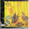 thumbnail image 4 of Ambesonne Ocean Shower Curtain, Seashells Animal Grunge, 69"Wx75"L, Yellow Teal, 4 of 5