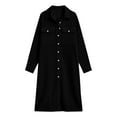thumbnail image 4 of Roncen Corduroy Dress Women Vintage Long Sleeve Dress Button Down Shirt Dresses with Pockets Lapel V Neck Midi Dresses, 4 of 5