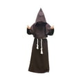 thumbnail image 1 of Disfraz de sacerdote con capucha de Halloween con collar cruzado Cinturón Unisex Hombres Mujeres Sól Tomshoo Café/M, 1 of 7