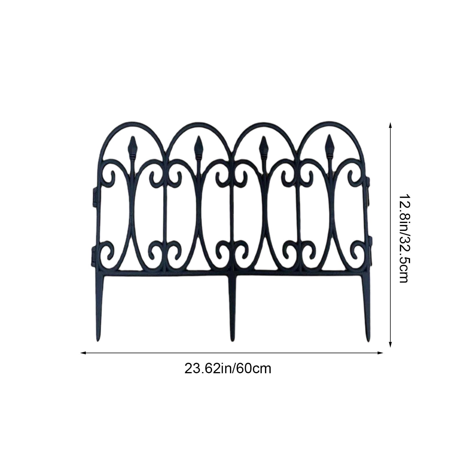 Plastic Garden Picket Fence 5-Pack, Modular Lawn and Flowerbed Edging, Decorative Yard Border, Outdoor Garden Barrier Set, Protective Fence Panels, Landscaping Divider Accessories