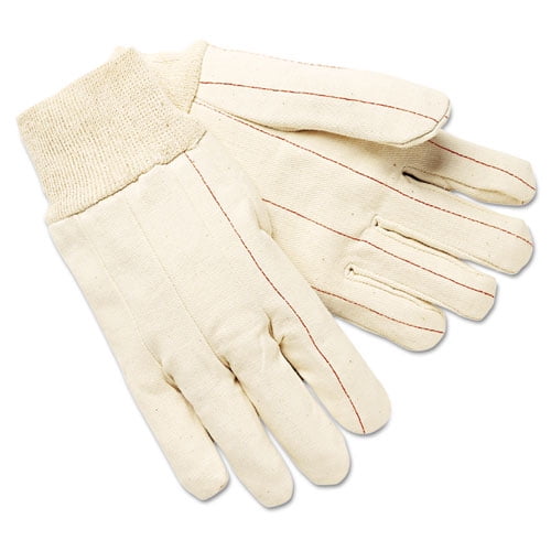 Hot Mill Nap in Quilted Cotton Double-Palm Gloves Men's Size Sold by Dozen 
