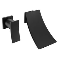 sumerain Black Tub Faucet Waterfall Wall Mounted Bathtub Filler Left-Handed Single Handle