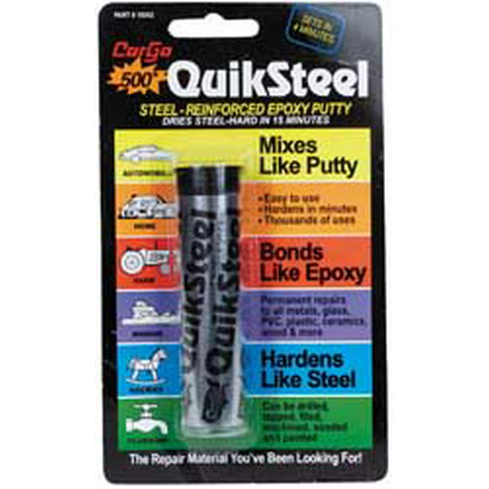 Quick Steel Steel Reinforced Epoxy Putty Display Card 16002TRI