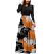 thumbnail image 1 of Vestidos Para Mujer Maxi Vestido Moda Estampado Manga Larga Cuello Redondo Pulóver Vestido de Retazos Odeerbi  ODB134318, 1 of 5