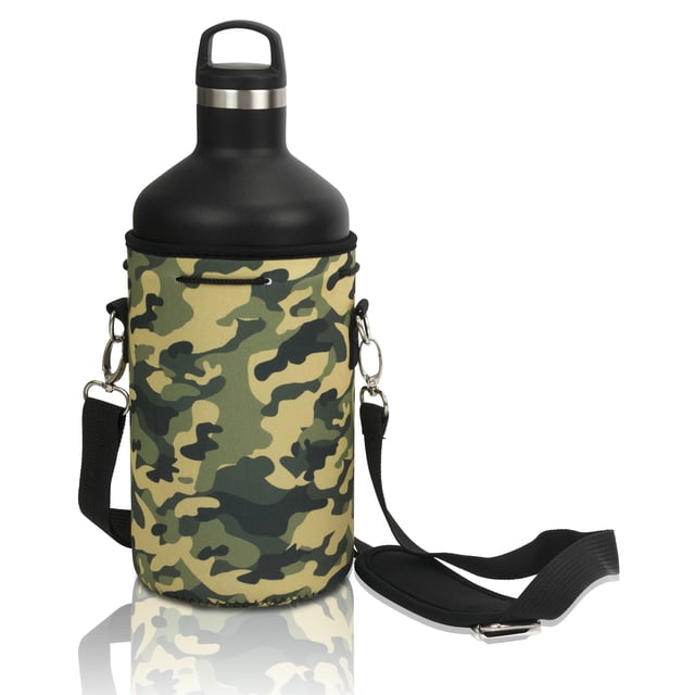 Made Easy Kit Neoprene Water Bottle Carrier Holder with Adjustable Shoulder Strap for Insulating & Carrying Water Container Canteen Flask Available in 5 Sizes