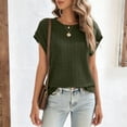 thumbnail image 4 of Odbmxy Tunic Women's Blouse Short Sleeve Summer Womens T Shirt Dressy Plain Green Loose Fancy Casual Tops, 4 of 7