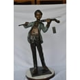 thumbnail image 2 of Boy playing violin large bronze statue -  Size: 31"L x 31"W x 50"H., 2 of 11