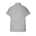 thumbnail image 4 of Yuzhih Women's Short Sleeve Tshirts Loose Solid Color Button down Blouses Summer Casual Plus Size Tops, 4 of 5