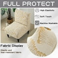 thumbnail image 3 of HonorHut Armless Chair Cover Jacquard Chair Slipcovers Without Arms Stretch Wing Back Chair Cover Chenille Printed Seat Cover Soft Washable Furniture Protector Yellow, 3 of 6