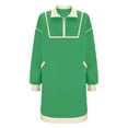 thumbnail image 3 of Miqool Women's Oversized Sweatshirt Dress Half Zip V Neck Long Sleeve Contrast Color Fall Casual Mini Dresses with Side Split & Pockets, 3 of 5
