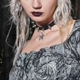 thumbnail image 3 of GHSDFBB Collier Ras du Cou en Cuir, Collier Court Noir, Collier Cercle Punk, Collier Réglable PU Gothique, Collier à Piques Papillon, Collier Ras du Cou Clouté pour Chat, Collier Cosplay, Bijou, 3 of 7