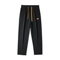 thumbnail image 4 of Pantalones deportivos para hombre, con bolsillos, cintura elástica, cordón ajustable, ajuste holgado Talla XL Negro, 4 of 9