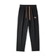 thumbnail image 4 of Pantalones deportivos para hombre, pantalones rectos, cintura elástica, pantalones de pierna recta con cordón, Talla XL Negro, 4 of 9