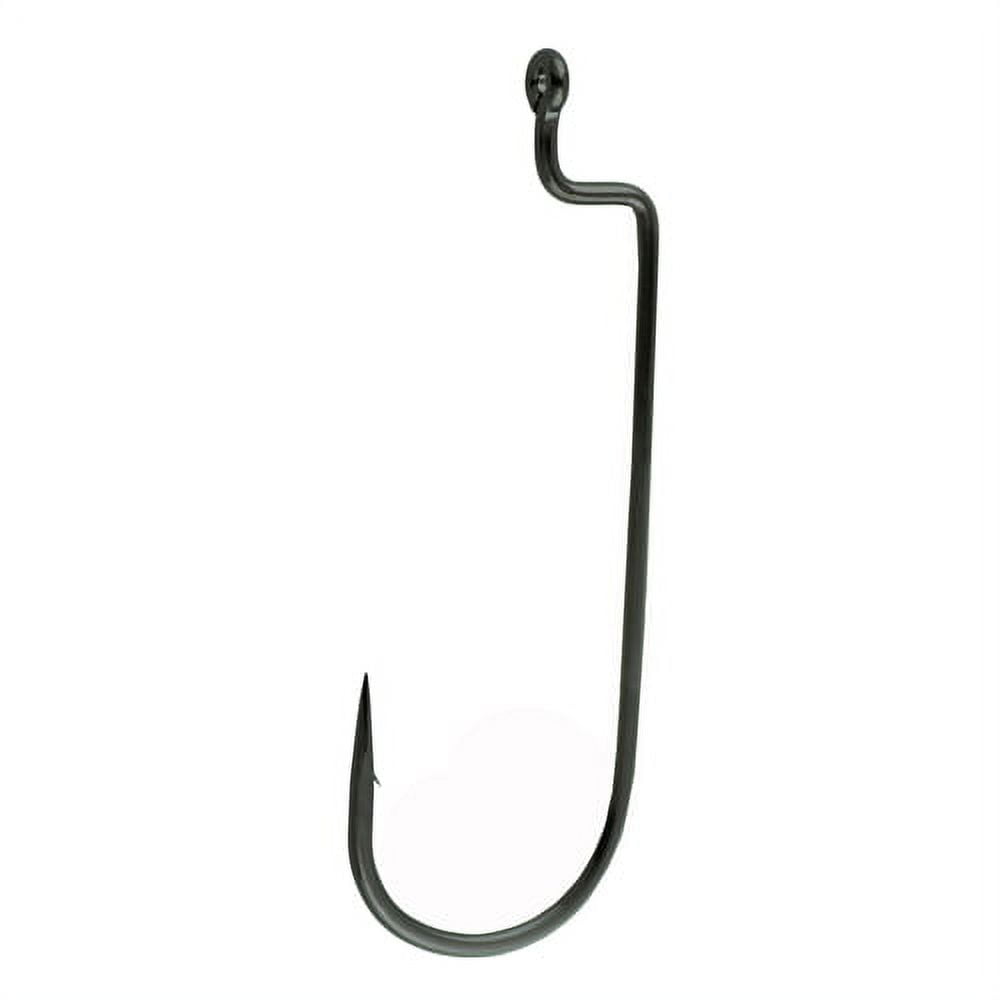 (2 pack) Gamakatsu Worm Offset Round Bend Hook in High Quality Carbon Steel, NS Black, Size 2/0, 6-Pack