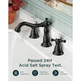 thumbnail image 3 of Vintage 3 Hole Bathroom Faucets Oil Rubbed Bronze, 2 Handle 8 Inch Widespread Antique Faucet for Bathroom Vanity RV Farmhosue Sink with Metal Pop Up Drain and Supply Lines, 3 of 16