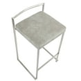 thumbnail image 7 of Fuji Contemporary Stackable Counter Stool In Stainless Steel With Light Grey Cowboy Fabric Cushion - Set Of 2, 7 of 7