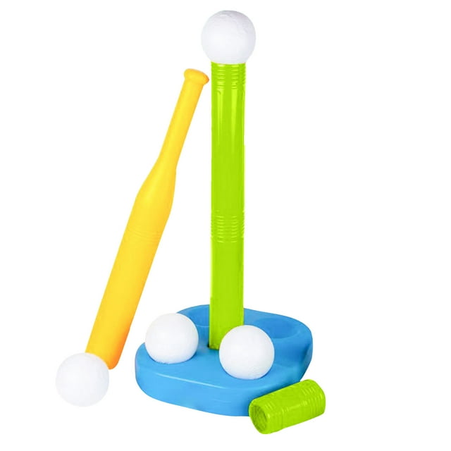 T- Set for Young Beginners with Adjustable Batting Tee and Soft Baseballs for Safe Outdoor Play