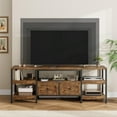 thumbnail image 5 of 63"/71"/79" Modern-Industrial TV Stand with 2 Fabric Drawers, Entertainment Center for TVs Up to 75", Rustic Brown Media Console with Storage Shelves, Open Design & Metal Frame, 5 of 7