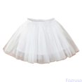 thumbnail image 2 of Fozruso Girls Ballet Tutu Skirt, Summer Elastic Waist Girls' Mini Skirt Princess Party Tulle Skirts for Kids(White), 2 of 7