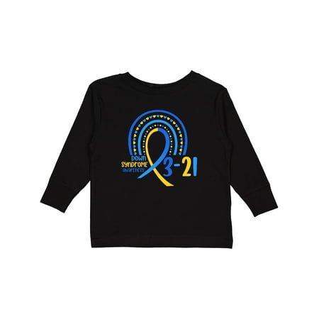 

Inktastic 3-21 World Down Syndrome Day Blue and Yellow Rainbow Ribbon Gift Toddler Boy or Toddler Girl Long Sleeve T-Shirt