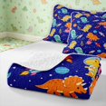 thumbnail image 4 of Manfei Space Astronaut Dino Wildlife Quilt King,Neon Stars King Coverlet Set,Blue Orange,3-Piece,1 Bedspread and 2 Pillowcases, 4 of 7