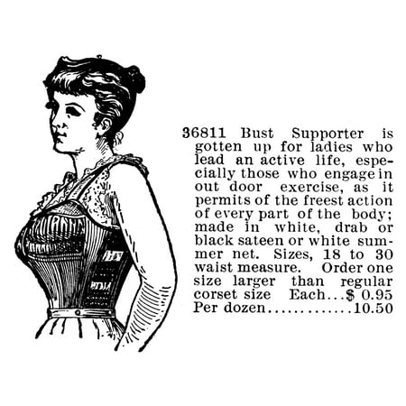 WomenS Fashion 1895 Nbust Supporter Cut From An American Mail-Order Catalog 1895 Rolled Canvas Art -  (24 x