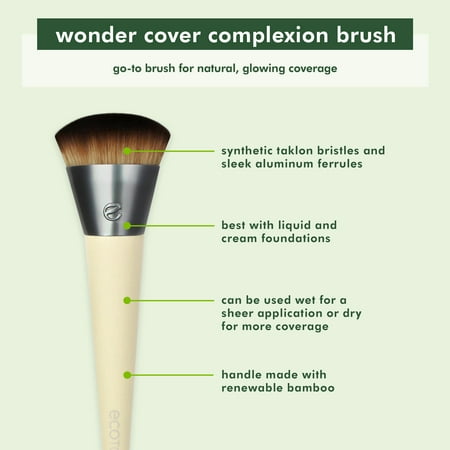 EcoTools Wonder Cover Complexion Makeup Brush, for Liquid or Cream Foundation, 1 Count