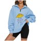 thumbnail image 1 of Moda mujer Casual estampado cuello vuelto manga larga suelta camiseta otoño blusa pulóver Tops Pompotops  FGAJ21903, 1 of 6