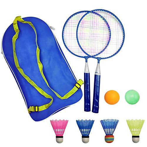 Yellow Yiying 1 Pair Badminton Racket for Children Indoor/Outdoor Sport Game Gifts for Kids with 2Pcs Badmintons 