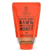 Nate's 100% Pure, Raw & Unfiltered Honey - No-Drip Dispensing - 16oz. Sustainable, Eco-Friendly Squeeze Pouch