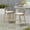 Maple Finish, variant on Amara Modern Outdoor Patio Barstools, Aluminum Frame, Scallop-Shaped Backrest, Maple, Set of 2