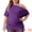 Dark Purple, variant on Women's Plus Tops One Shoulder Short Sleeve Ruched Basic Blouses Summer Tee Tops 3X White