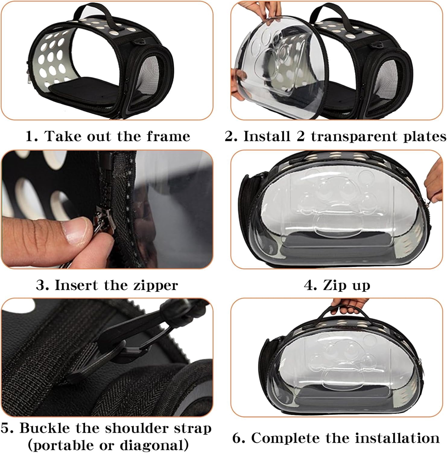 Hard Bag Collapsible Portable Pet Travel Bag for Cats Kitten Puppy