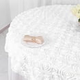 thumbnail image 4 of BalsaCircle 72" x 72" White Raised Rosette Table Cover Overlays Wedding Tablecloth, 4 of 8