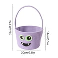 thumbnail image 5 of PLPPYFS Halloween Basket, Woven Cotton Rope Pumpkin Candy Basket, Cute Trick or Treat Bucket with Handle, Small Spooky Bins for Adults, Halloween Decoration Gift Bin Empty, 5 of 6