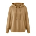 thumbnail image 3 of Sweaters for Women Long Sleeve Knits Hoodie Cozy Lightweight Pullover Wool Fall Winter Tops Khaki XL, 3 of 4