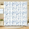 thumbnail image 4 of FRAMICS 16-Piece Watercolor Floral Shower Curtain Sets with Rugs, Blue Botanical Bathroom Sets, Waterproof Fabric Bathroom Curtain Decor with Hooks, 4 of 9