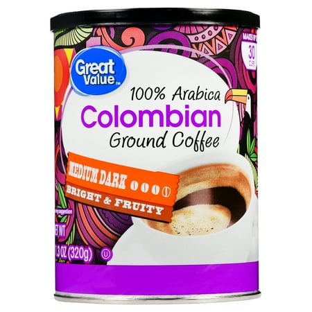 Great Value Colombian Ground Coffee, Medium Dark Roast, 11.3 oz
