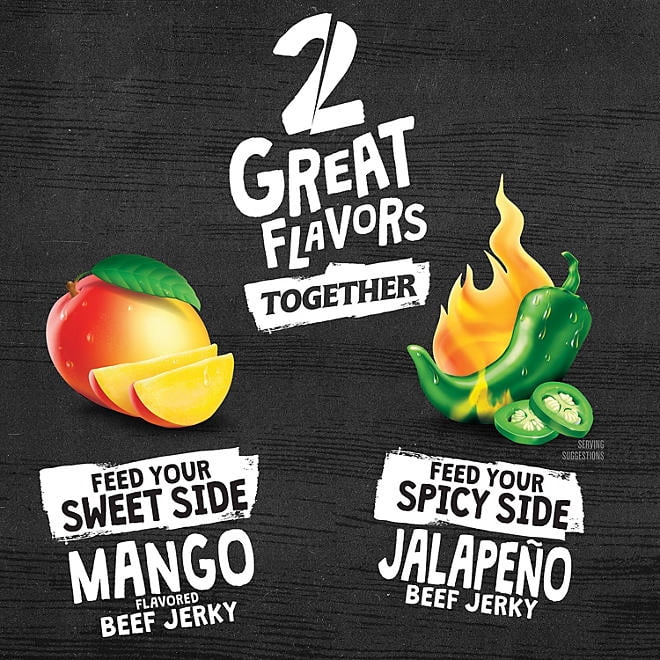 Jack Link's Duos Mango Flavored/Jalapeno Beef Jerky 16 oz